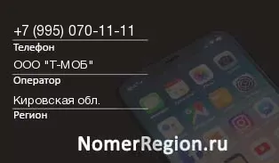 Кто звонил с 9950701111 - регион и оператор